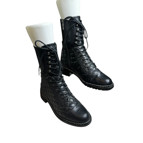 Vince Camuto Joanie Quilted Lace Up Booties - Picture 7 of 14